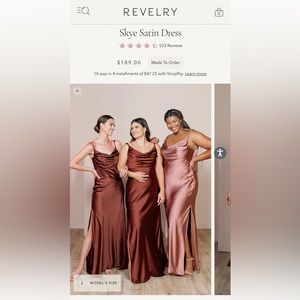 revelry satin dress